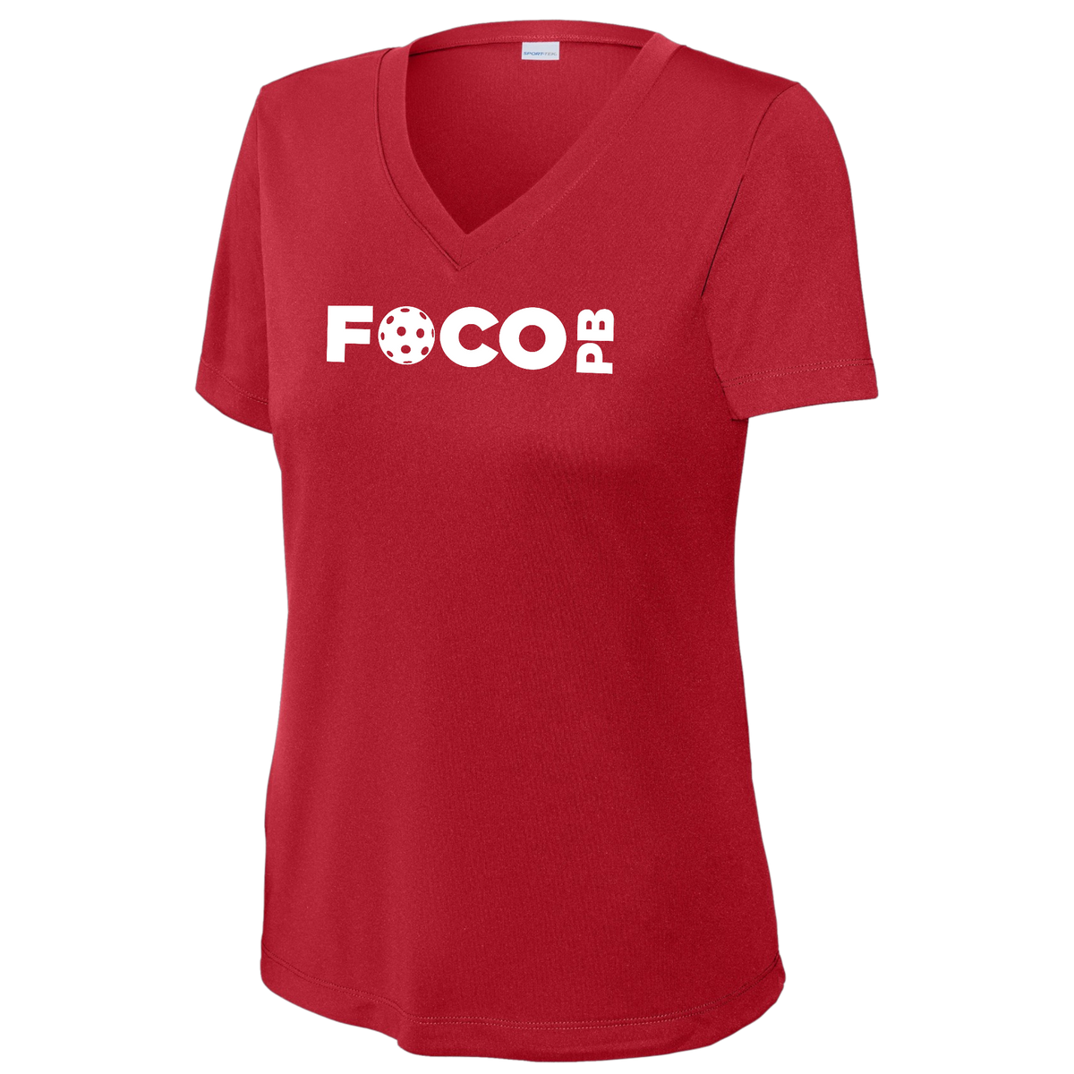 FOCO Womens Short Sleeve V Neck Performance Large Logo