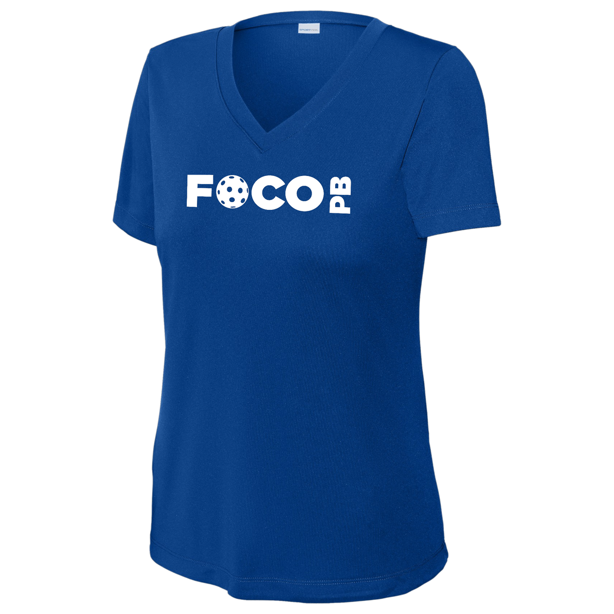 FOCO Womens Short Sleeve V Neck Performance Large Logo