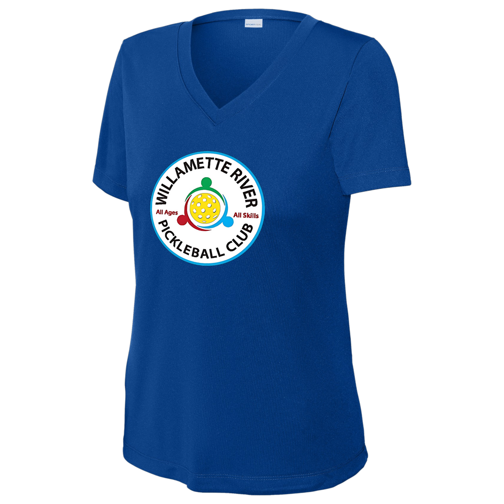 Willamette Womens Performance Short Sleeve V Neck Large Logo