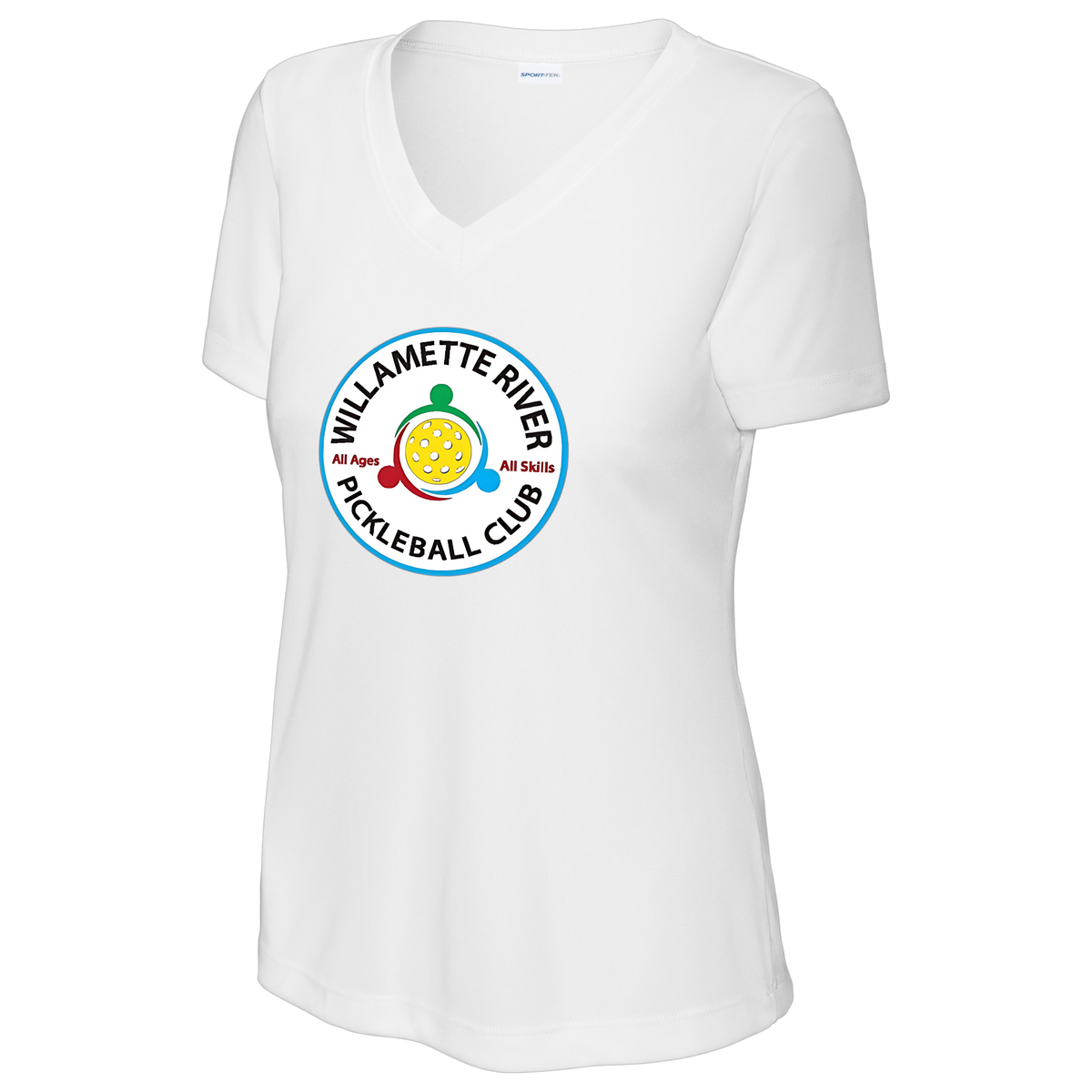 Willamette Womens Performance Short Sleeve V Neck Large Logo