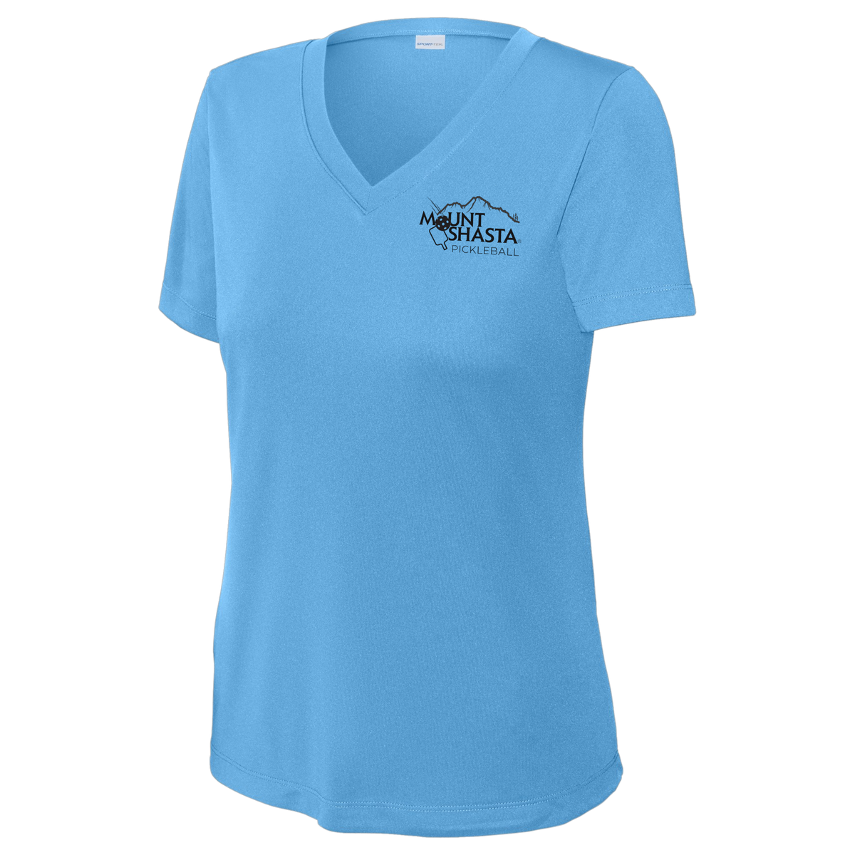 Shasta Womens Short Sleeve V Neck Performance Small Main Logo