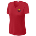 Sun Lakes Womens Short Sleeve V Neck Performance Small Logo