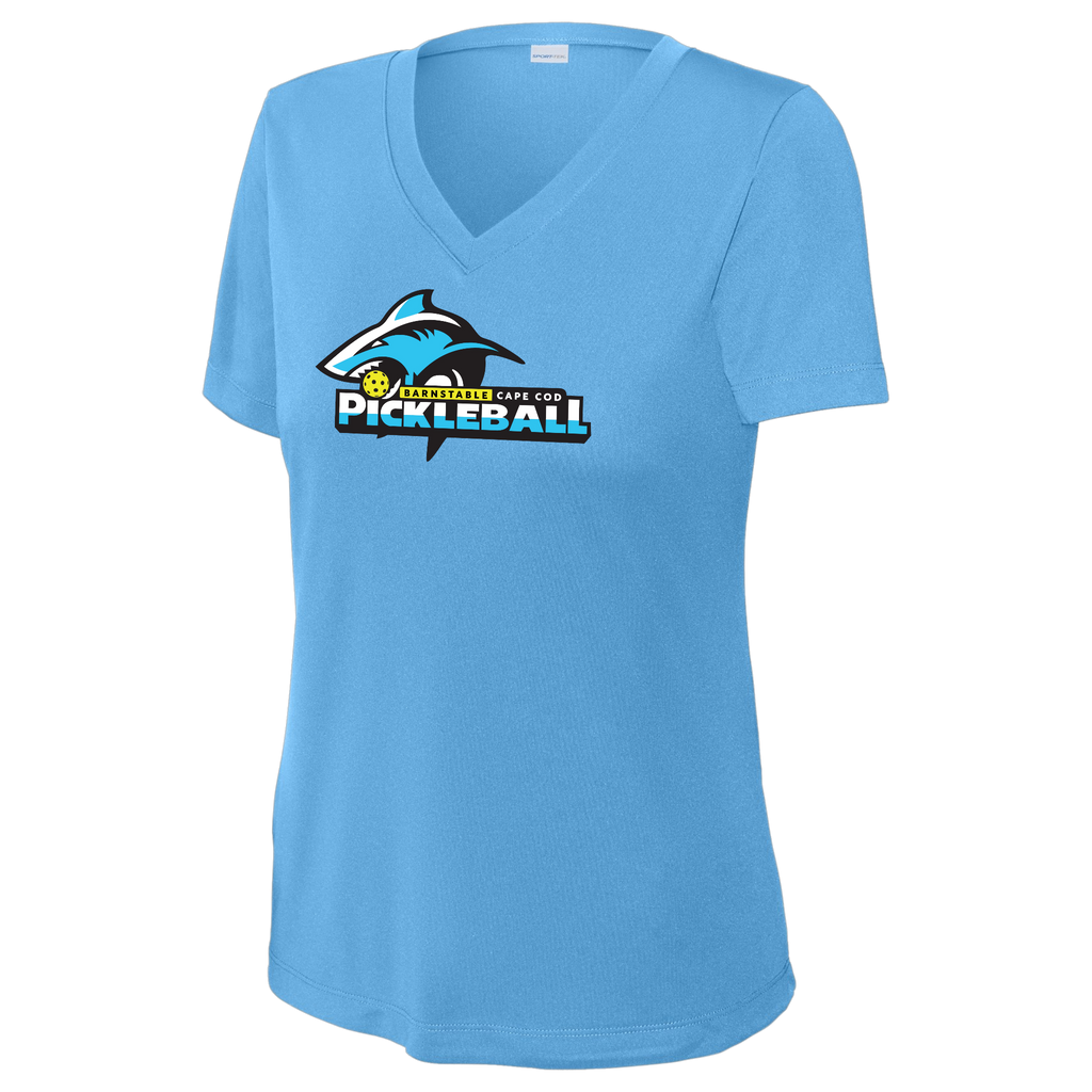 Barnstable Womens Short Sleeve V Neck Performance Large Logo
