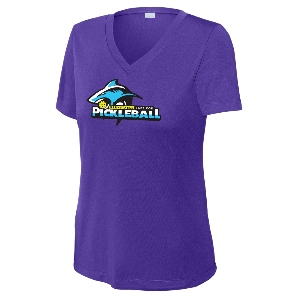 Barnstable Womens Short Sleeve V Neck Performance Large Logo