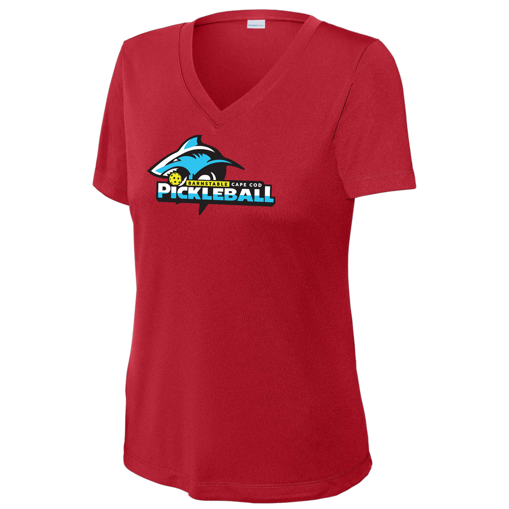 Barnstable Womens Short Sleeve V Neck Performance Large Logo