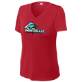 Barnstable Womens Short Sleeve V Neck Performance Large Logo