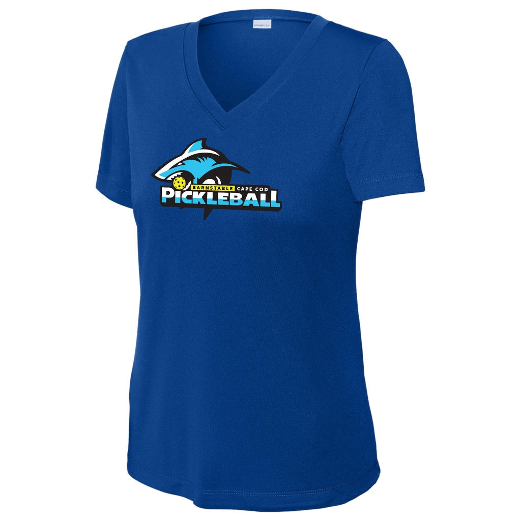 Barnstable Womens Short Sleeve V Neck Performance Large Logo