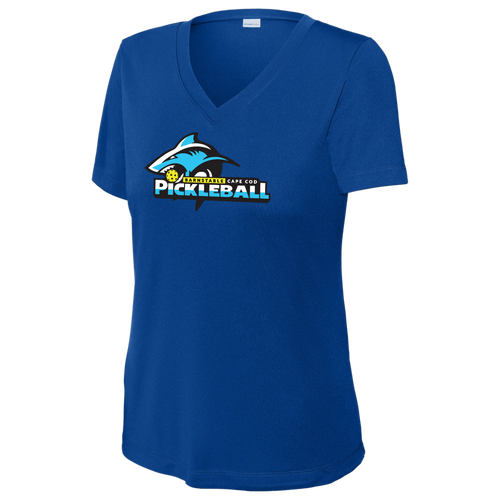 Barnstable Womens Short Sleeve V Neck Performance Large Logo