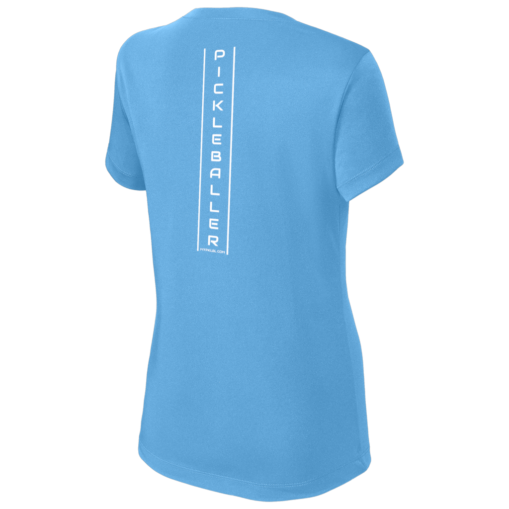 My pklbl Womens Short Sleeve V Neck Thin Back Logo