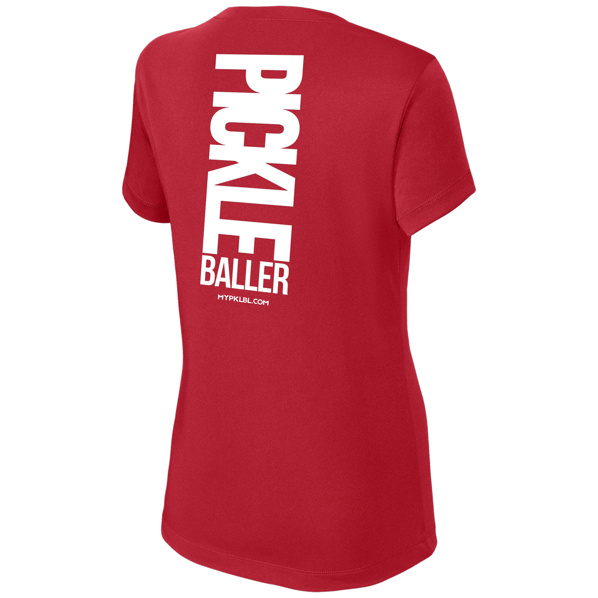 My pklbl Womens Short Sleeve V Neck Big Back Logo