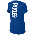 My pklbl Womens Short Sleeve V Neck Big Back Logo