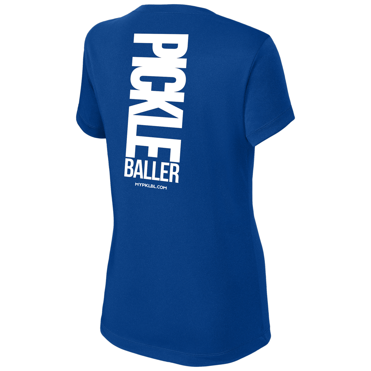 My pklbl Womens Short Sleeve V Neck Big Back Logo
