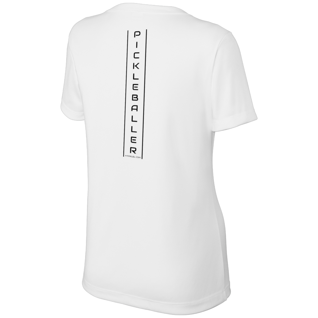 My pklbl Womens Short Sleeve V Neck Thin Back Logo