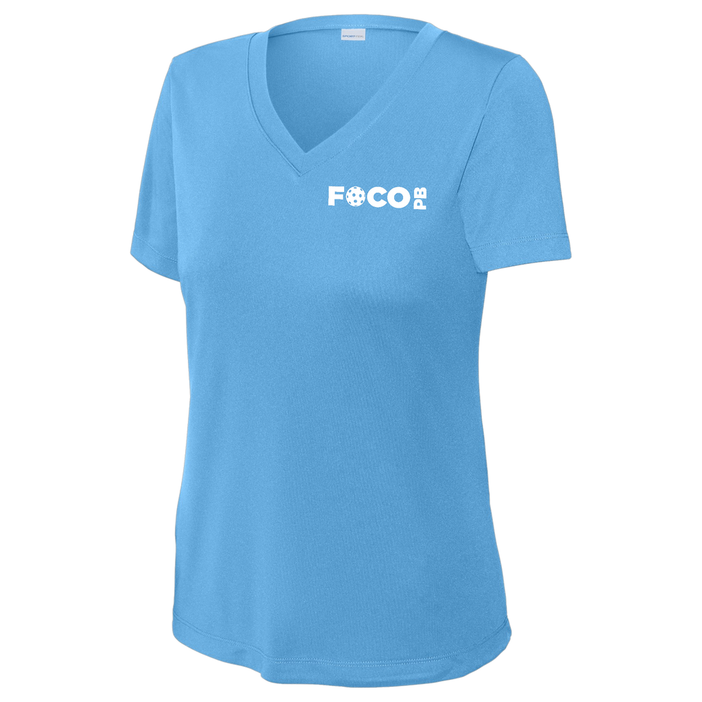 FOCO Womens Short Sleeve V Neck Performance Small Logo