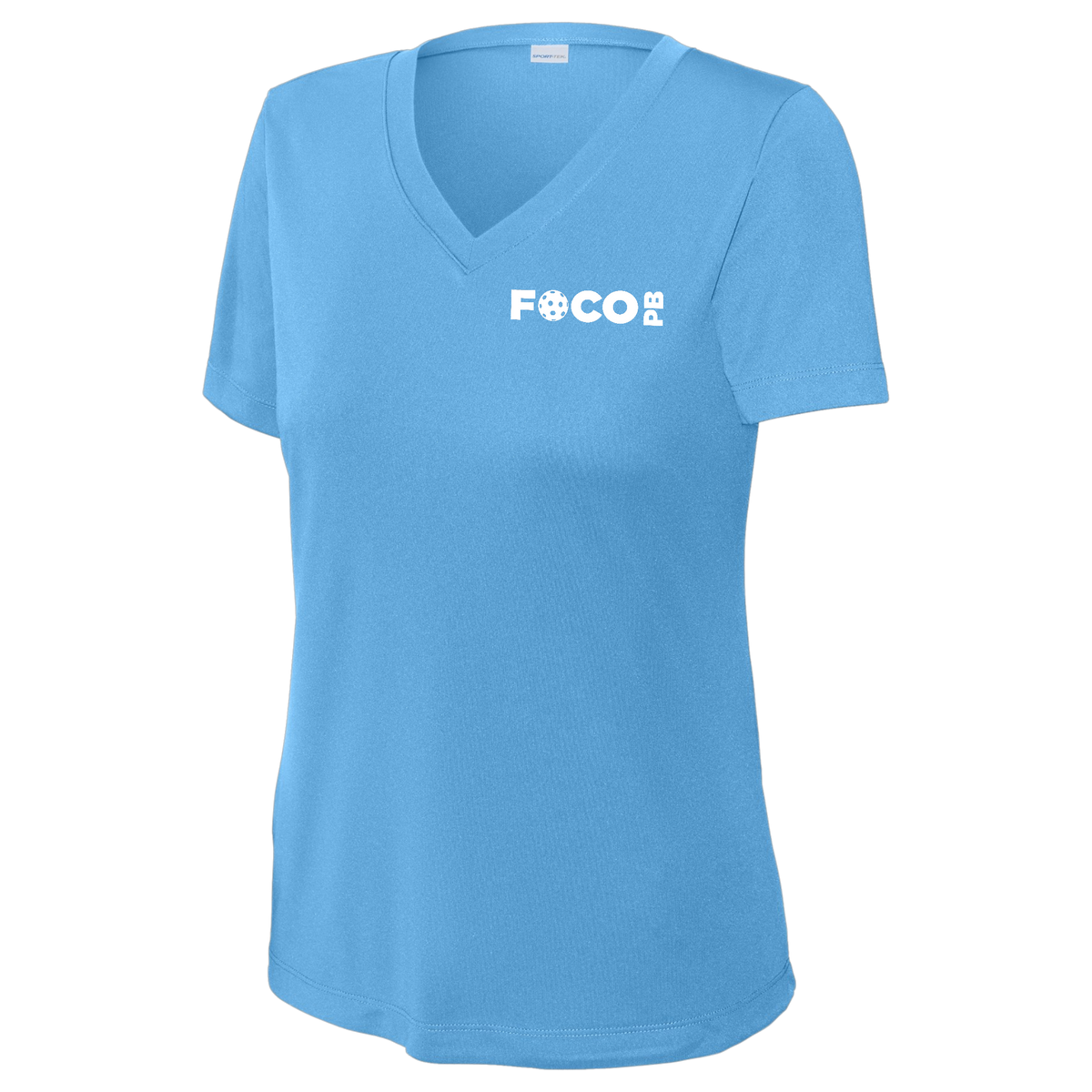 FOCO Womens Short Sleeve V Neck Performance Small Logo