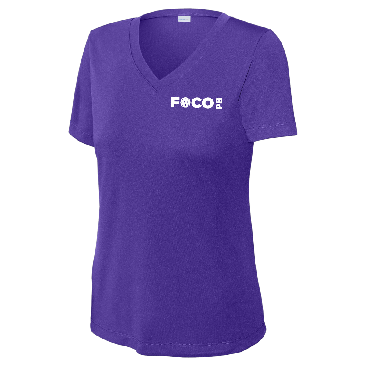 FOCO Womens Short Sleeve V Neck Performance Small Logo
