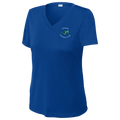 Province Womens Short Sleeve V Neck Performance Small Main Logo