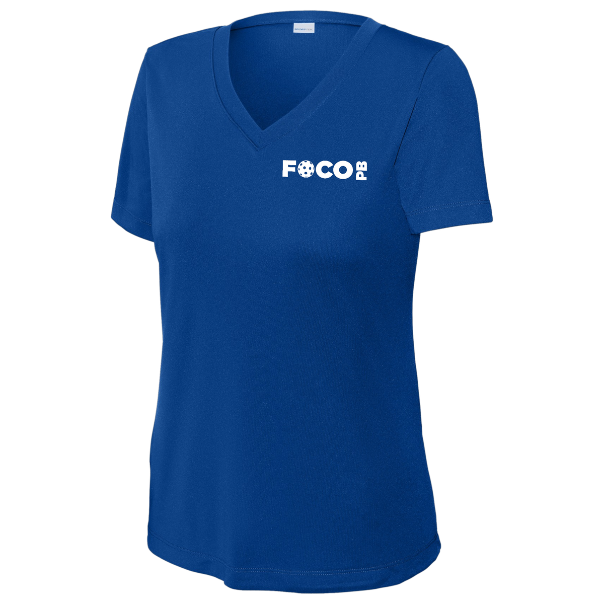 FOCO Womens Short Sleeve V Neck Performance Small Logo