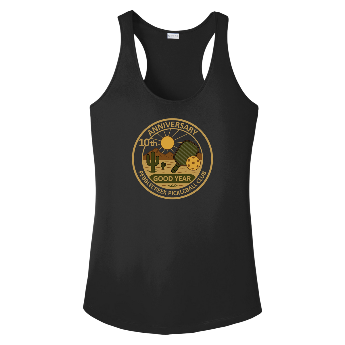 PebbleCreek Womens Racerbacks Large Anniv Logo