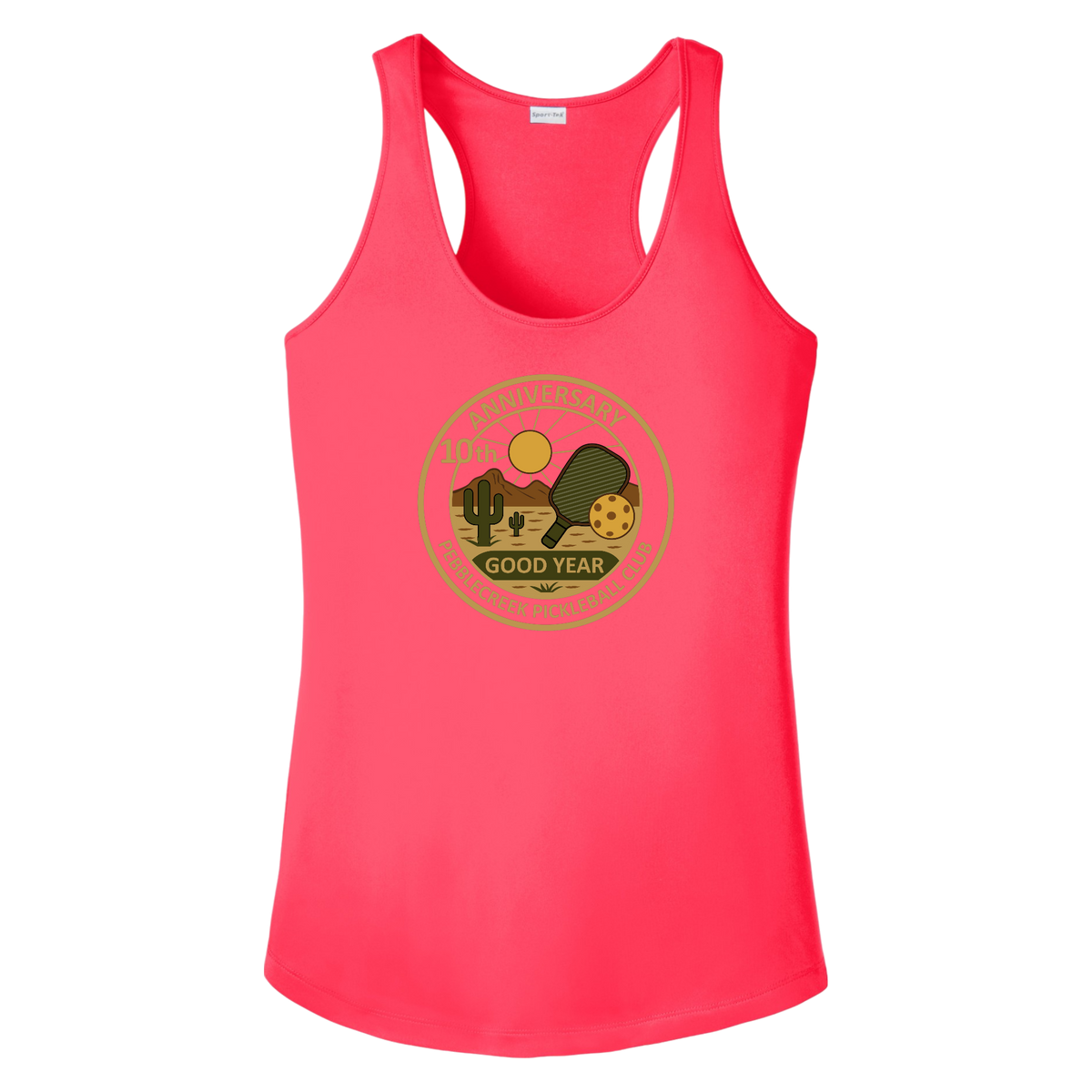 PebbleCreek Womens Racerbacks Large Anniv Logo