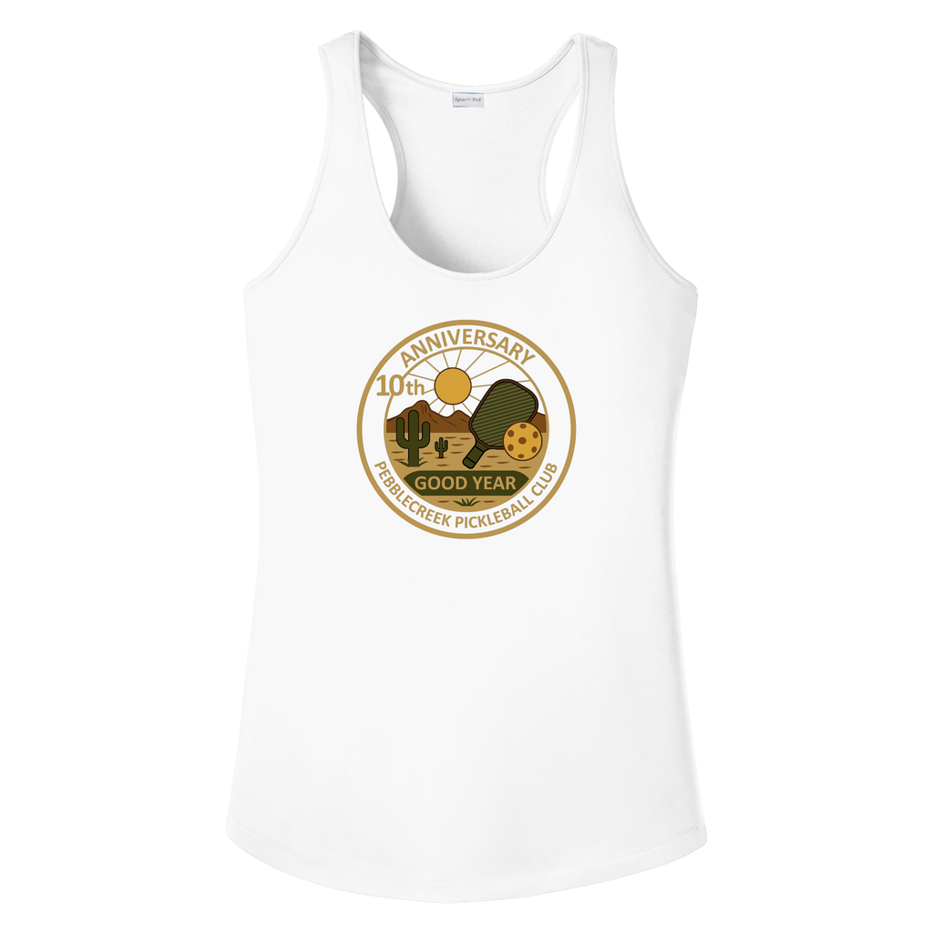 PebbleCreek Womens Racerbacks Large Anniv Logo
