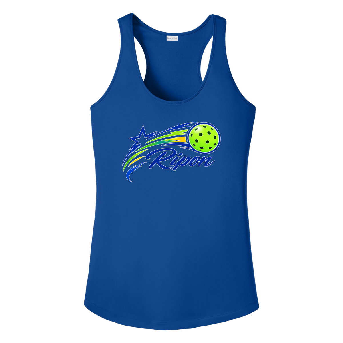 Ripon Womens Racerbacks Large Logo w/Pickleball on back