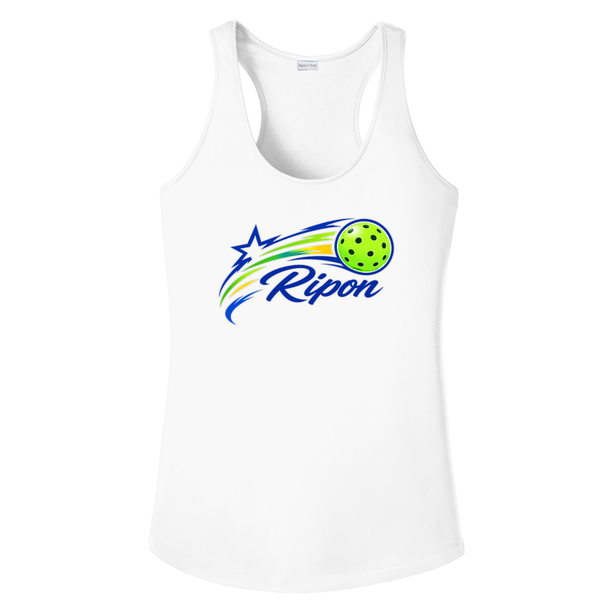 Ripon Womens Racerbacks Large Logo w/Pickleball on back