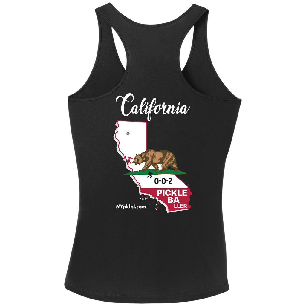 My pklbl Womens Racerback Tank Cali Back Logo