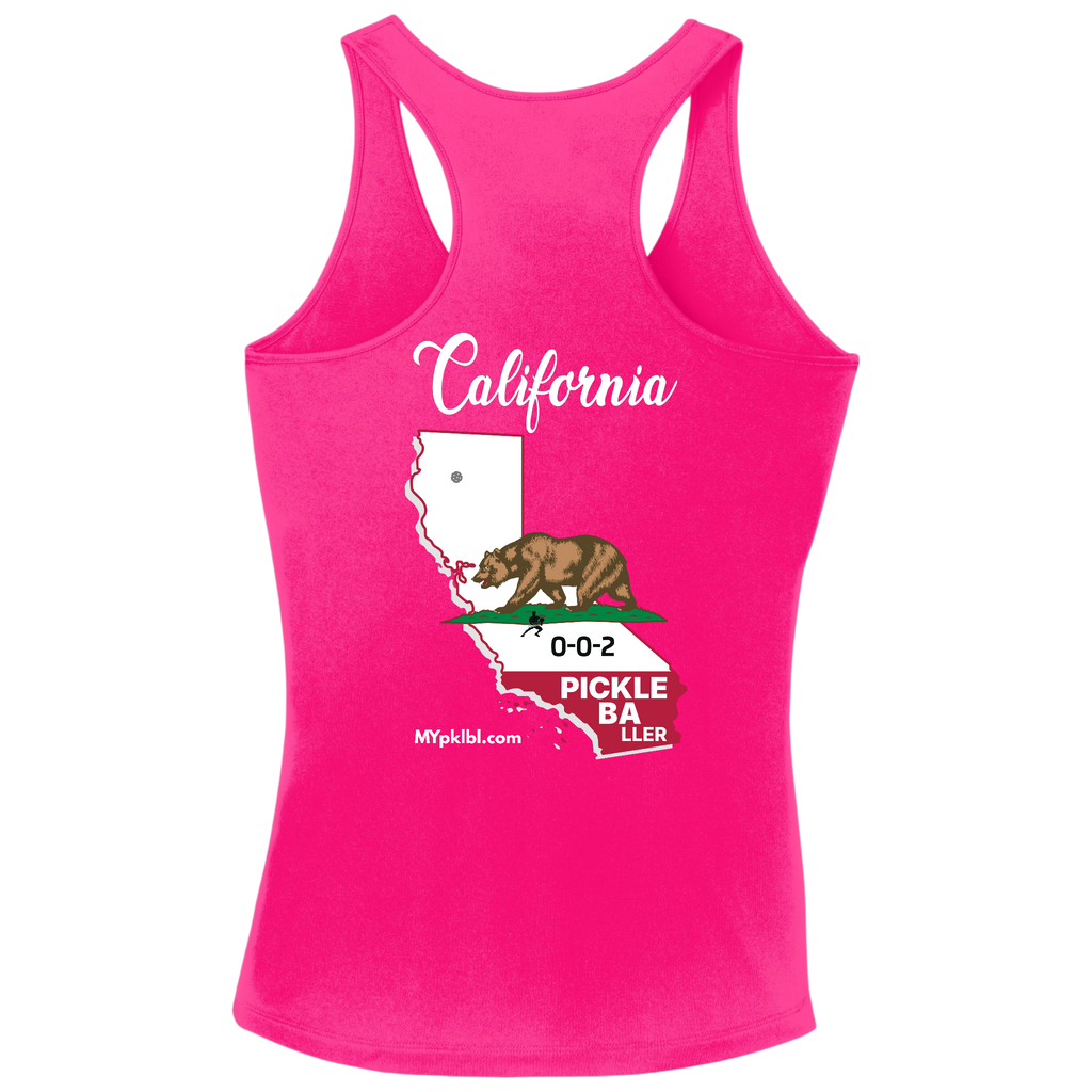 My pklbl Womens Racerback Tank Cali Back Logo