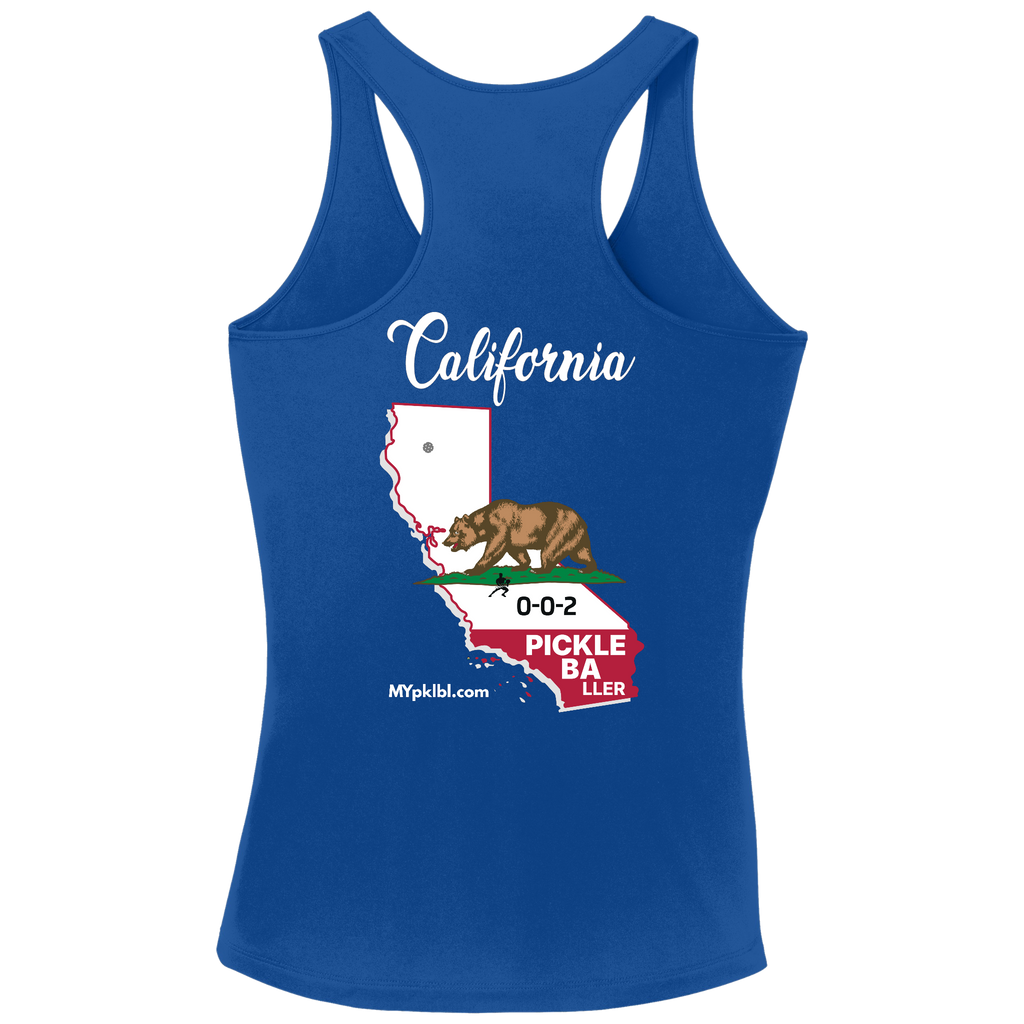 My pklbl Womens Racerback Tank Cali Back Logo
