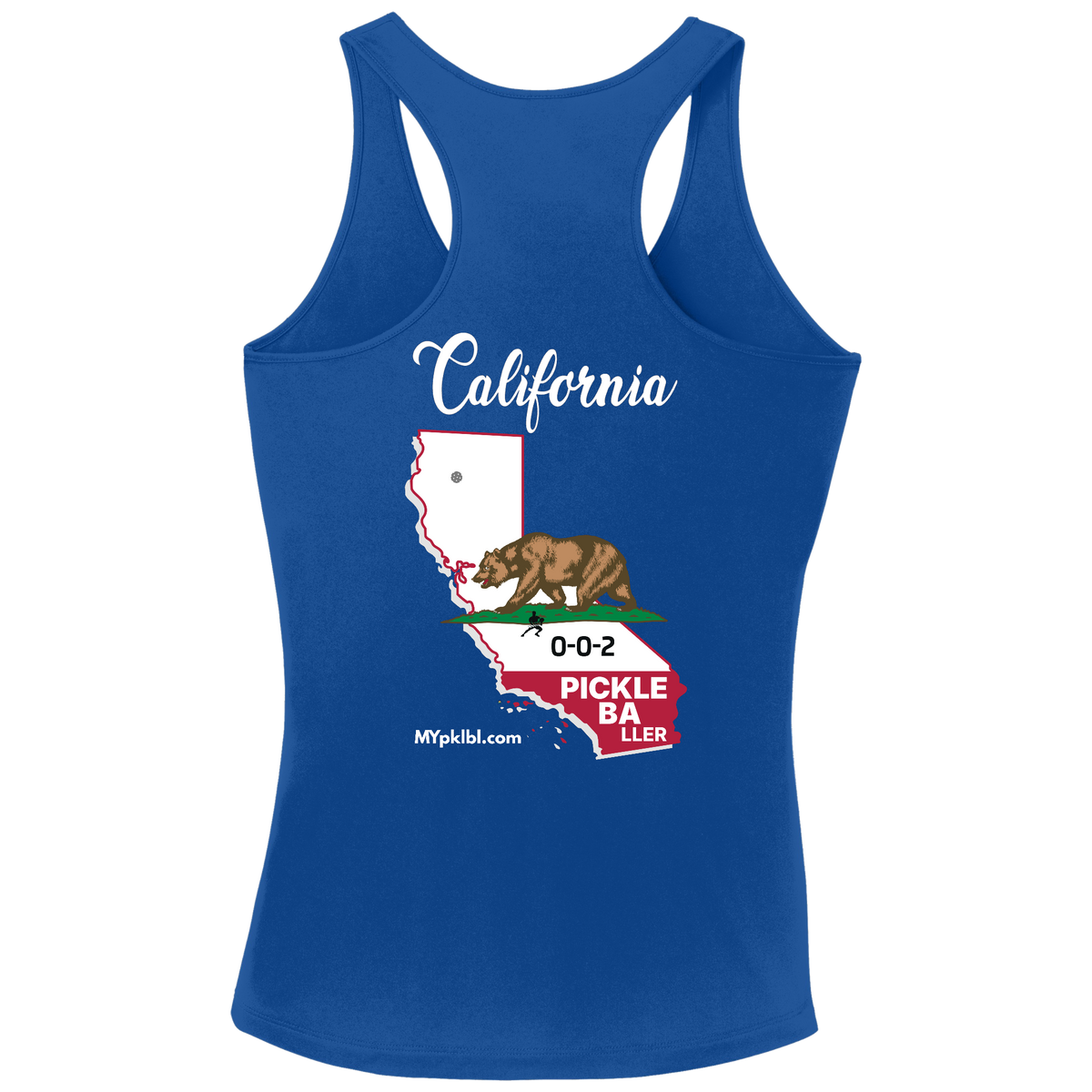 My pklbl Womens Racerback Tank Cali Back Logo