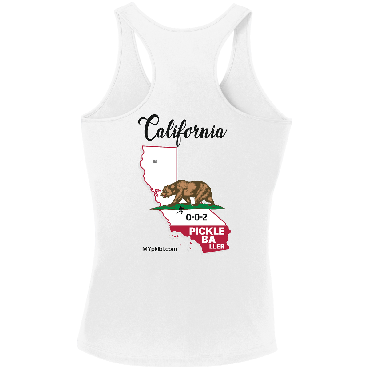 My pklbl Womens Racerback Tank Cali Back Logo