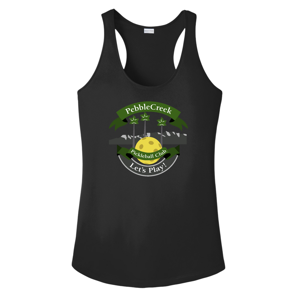 PebbleCreek Womens Racerback Tank Large Main Logo