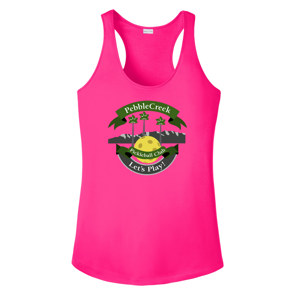 PebbleCreek Womens Racerback Tank Large Main Logo