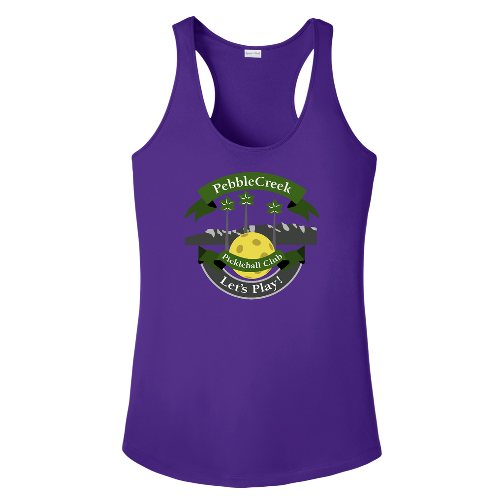 PebbleCreek Womens Racerback Tank Large Main Logo