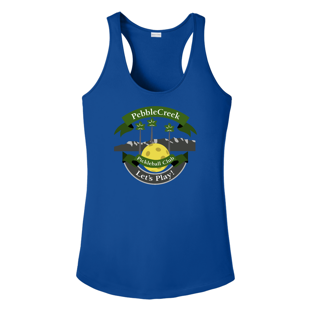 PebbleCreek Womens Racerback Tank Large Main Logo