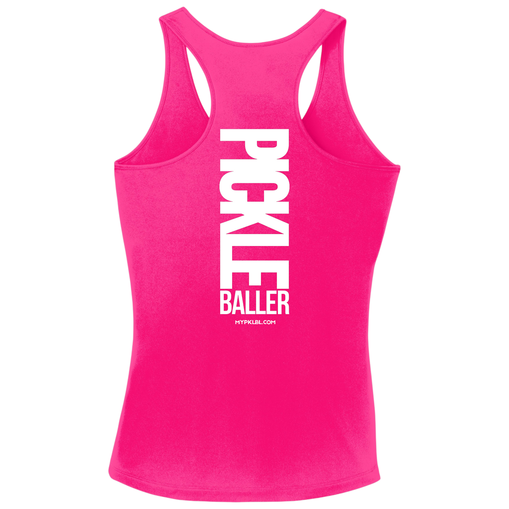 My pklbl Womens Racerback Tank Big Back Logo