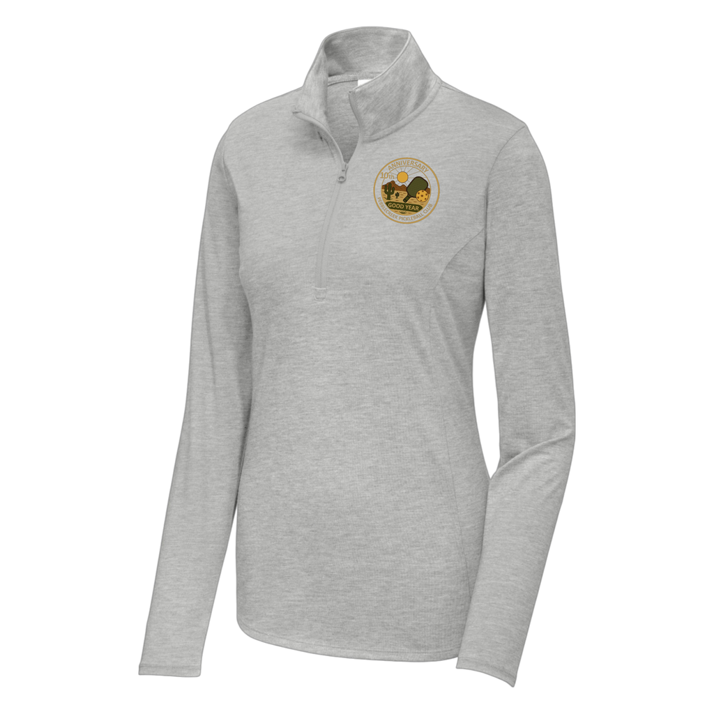 PebbleCreek Womens Quarter Zip Anniv Logo