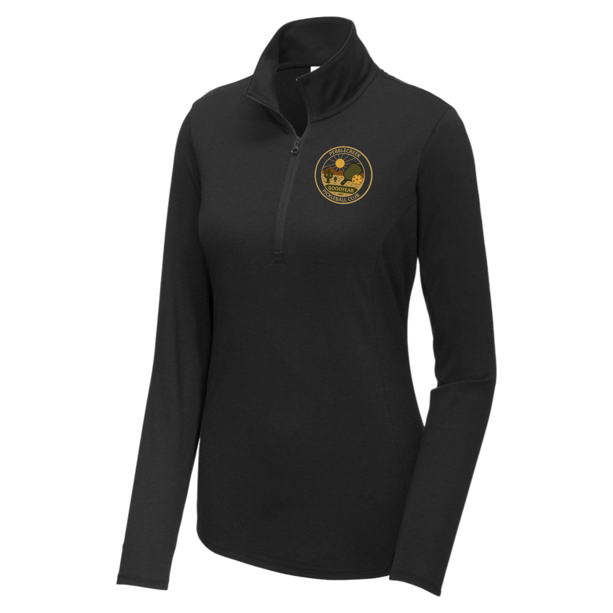 PebbleCreek Womens Quarter Zip Alt Logo