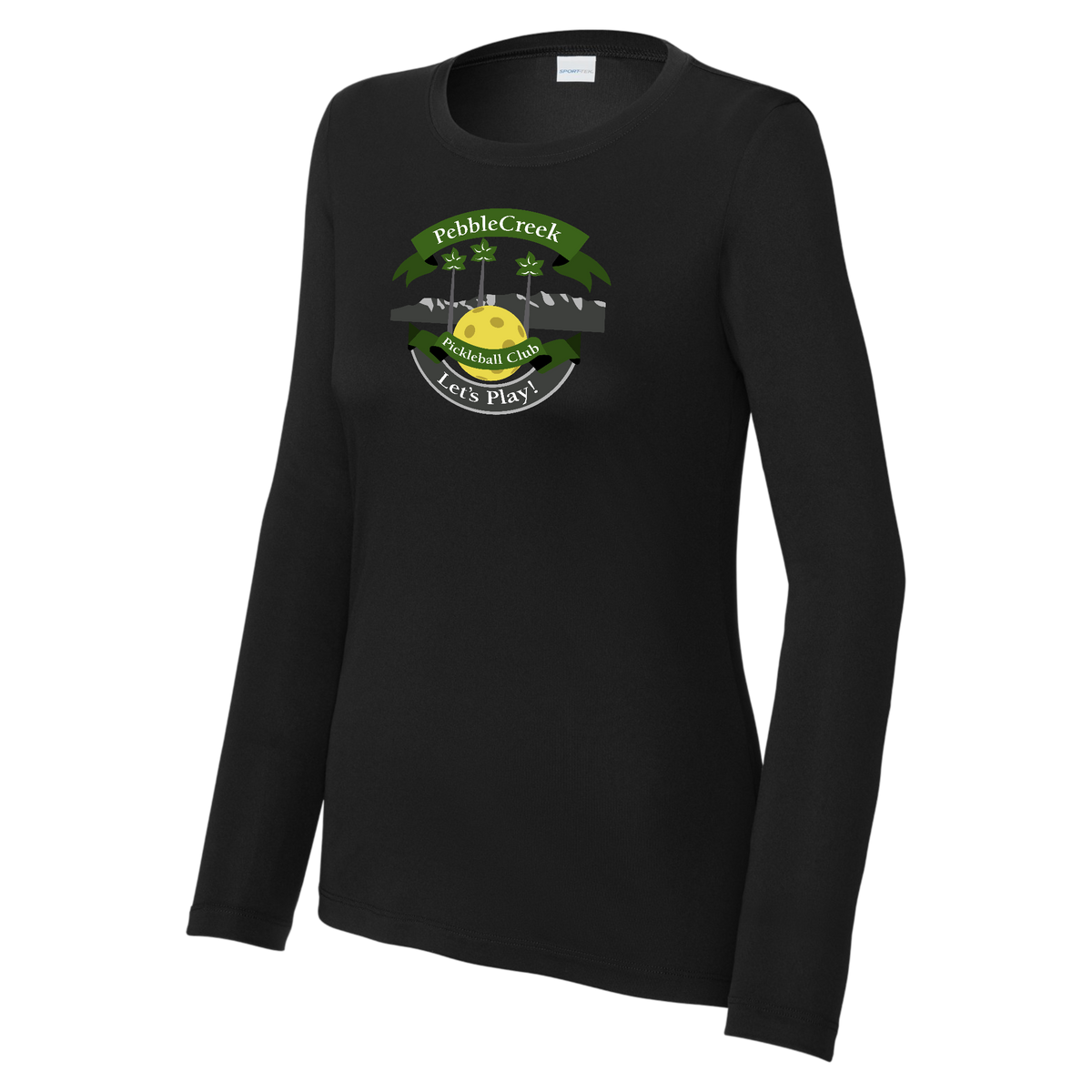 PebbleCreek Womens Performance Long Sleeve Crew Neck Shirt Large Main Logo