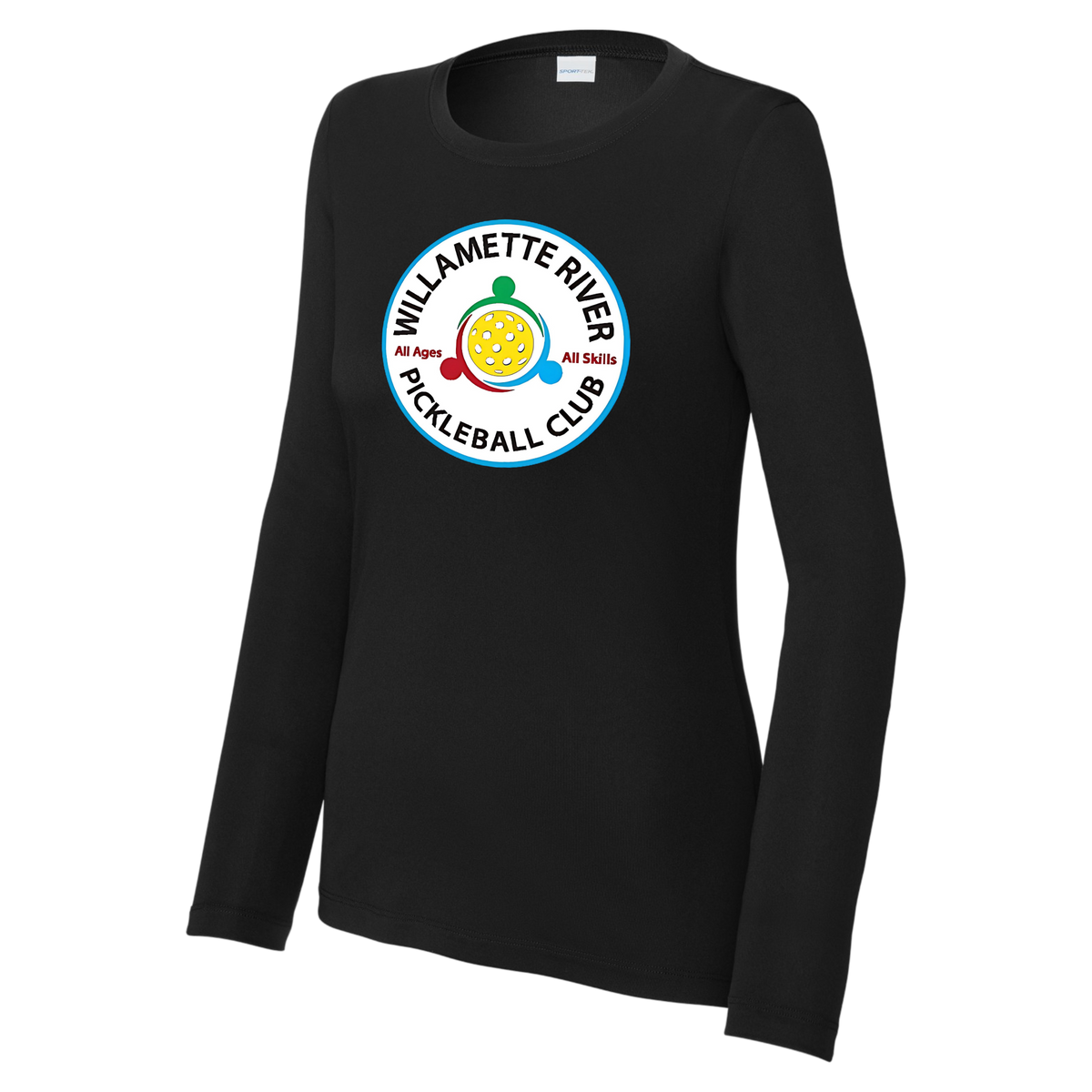 Willamette Womens Performance Long Sleeve Crew Neck Tee Large Logo