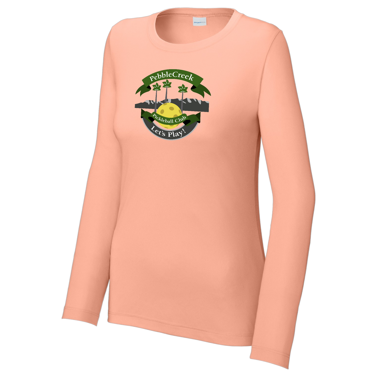 PebbleCreek Womens Performance Long Sleeve Crew Neck Shirt Large Main Logo