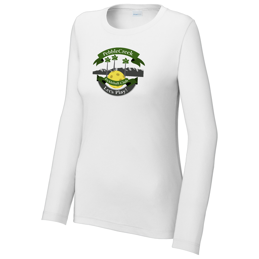 PebbleCreek Womens Performance Long Sleeve Crew Neck Shirt Large Main Logo