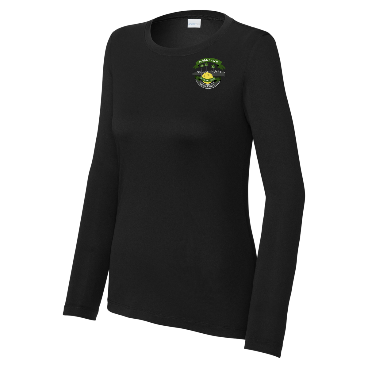 PebbleCreek Womens Performance Long Sleeve Crew Neck Shirt Small Main Logo