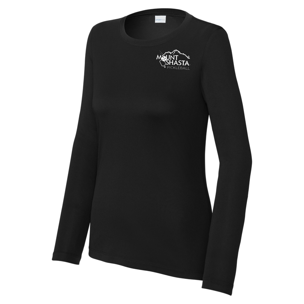 Shasta Womens Performance Long Sleeve Crew Neck Shirt Small Main Logo