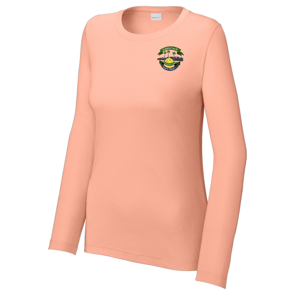 PebbleCreek Womens Performance Long Sleeve Crew Neck Shirt Small Main Logo