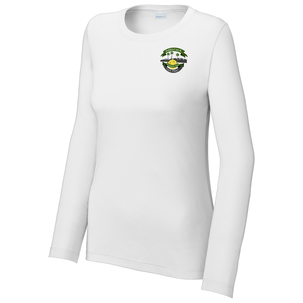 PebbleCreek Womens Performance Long Sleeve Crew Neck Shirt Small Main Logo