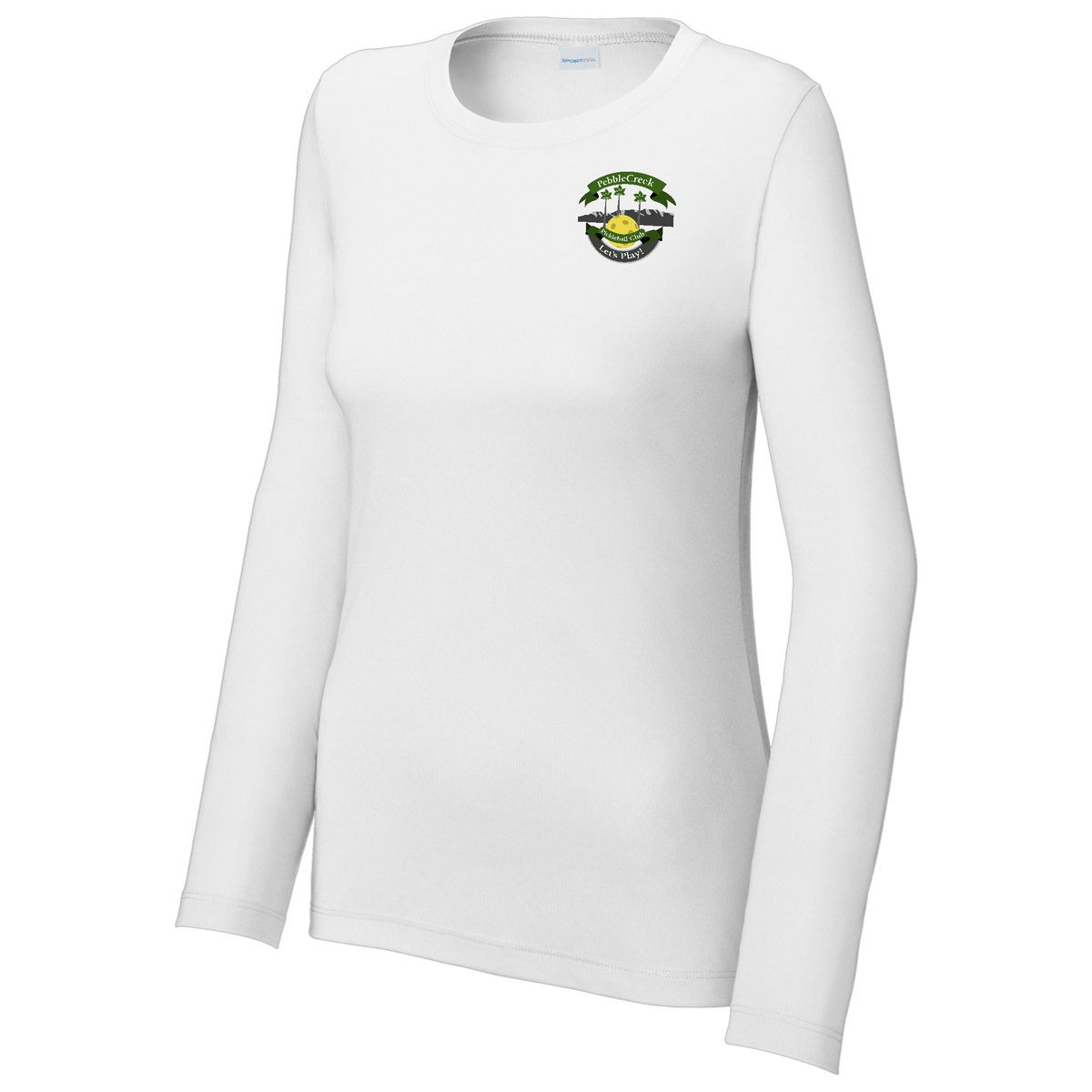 PebbleCreek Womens Performance Long Sleeve Crew Neck Shirt Small Main Logo