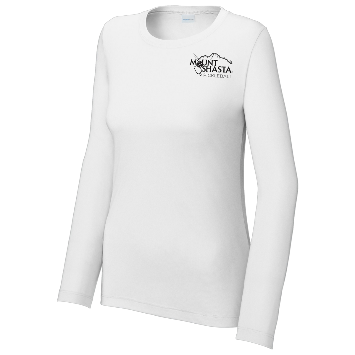Shasta Womens Performance Long Sleeve Crew Neck Shirt Small Main Logo