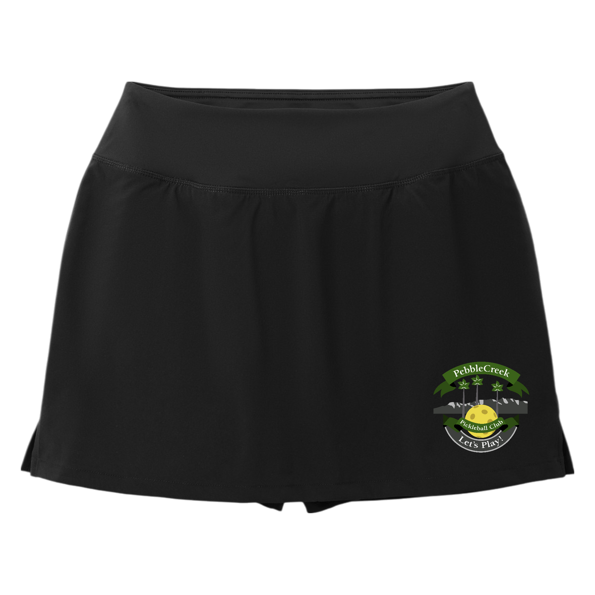 PebbleCreek Womens Performance Skort Main Logo